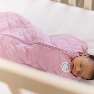 Dreamland Baby Pink Weighted Quilted Baby Sleeping sack/ swaddle 0-6 m